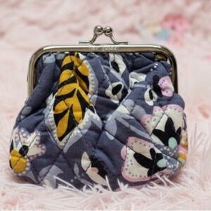 Vera Bradley Kiss Lock Coin Purse Charmont Meadow Pattern